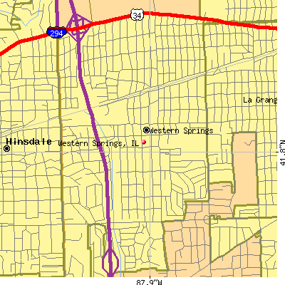 Western Springs map