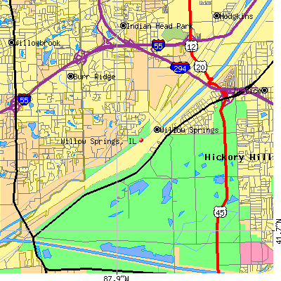 Willow Springs map