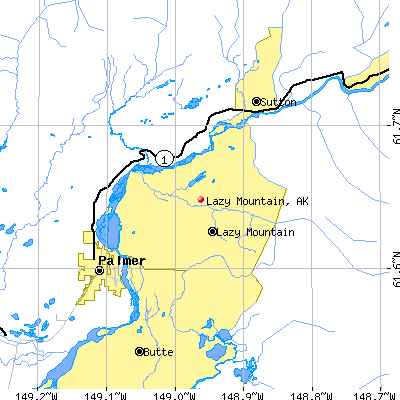 Lazy Mountain map