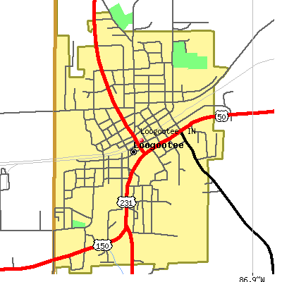 Loogootee map