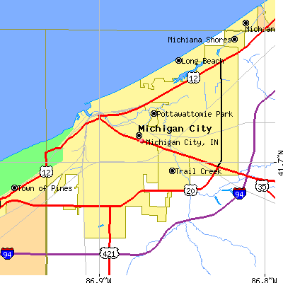 Michigan City map