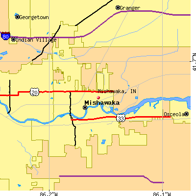 Mishawaka map