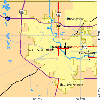 South Bend map