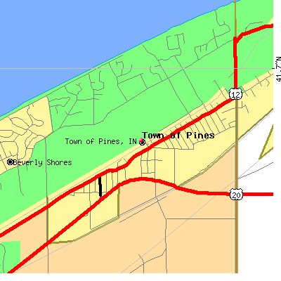 Town of Pines map
