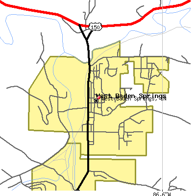 West Baden Springs map