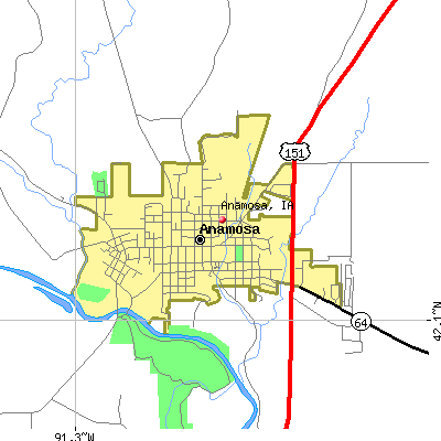 Anamosa map