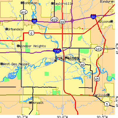 Des Moines map