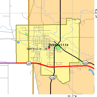 Dyersville map