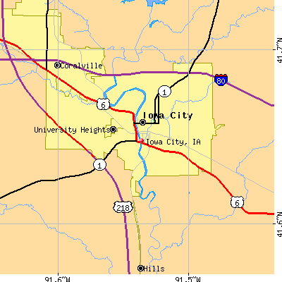 Iowa City map