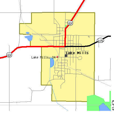 Lake Mills map