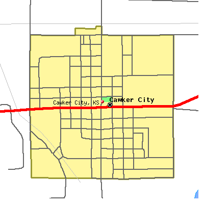 Cawker City map