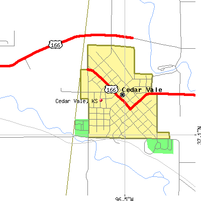 Cedar Vale map