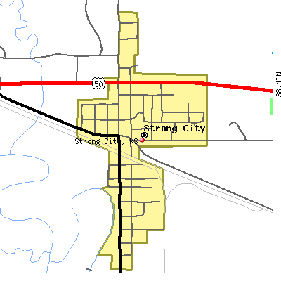 Strong City map