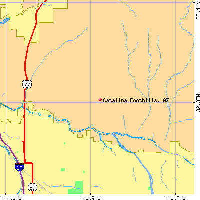 Catalina Foothills map