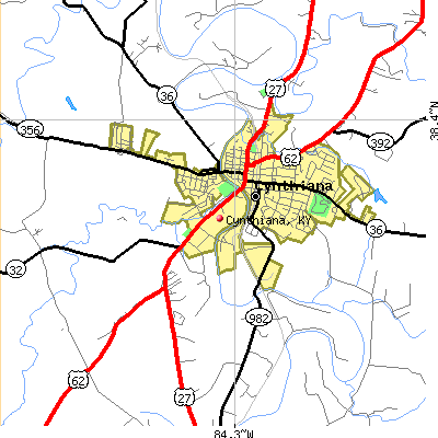 Cynthiana map