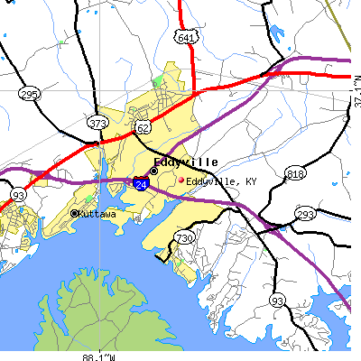 Eddyville map