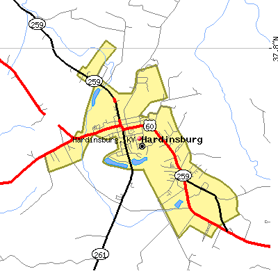 Hardinsburg map