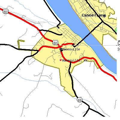 Hawesville map