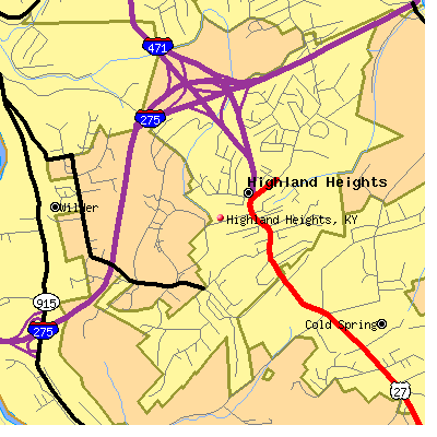 Highland Heights map