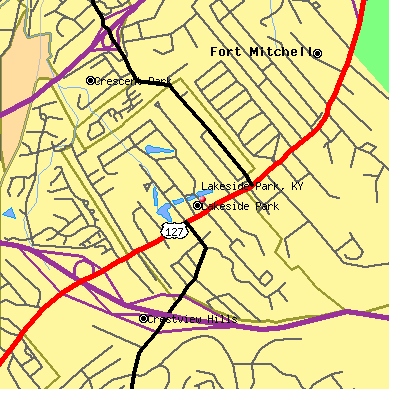 Lakeside Park map