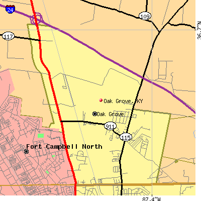 Oak Grove map