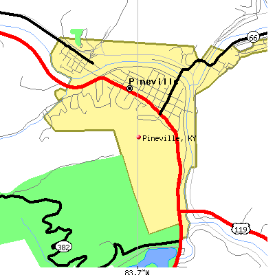 Pineville map
