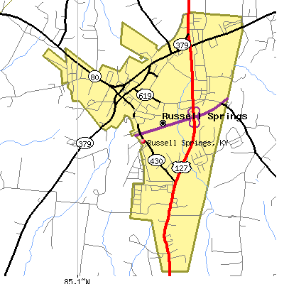 Russell Springs map