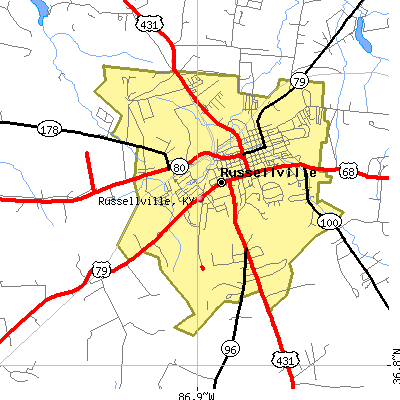 Russellville map