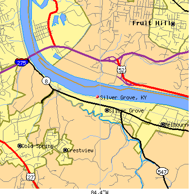 Silver Grove map