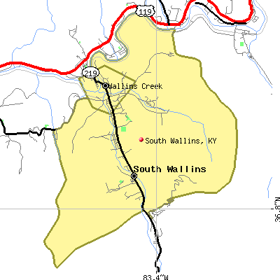 South Wallins map