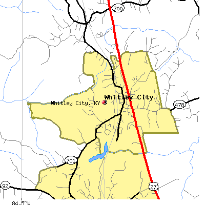 Whitley City map