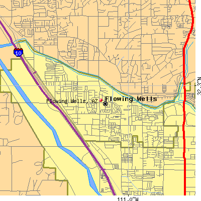 Flowing Wells map