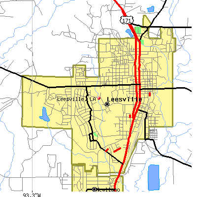 Leesville map