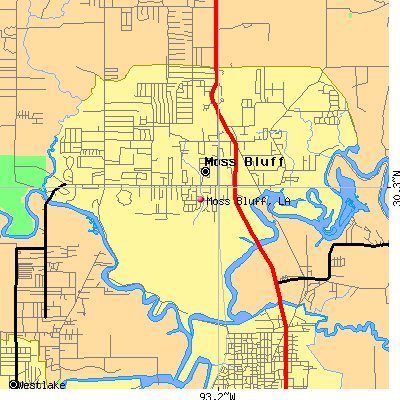 Moss Bluff map