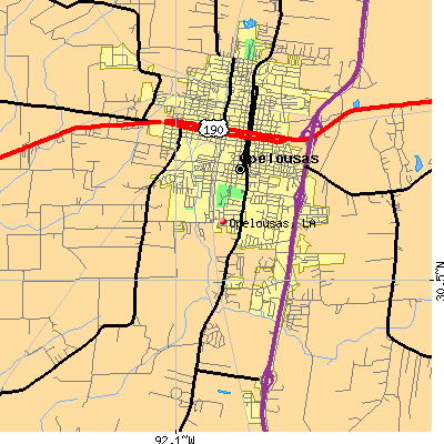 Opelousas map