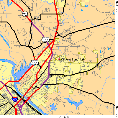 Pineville map