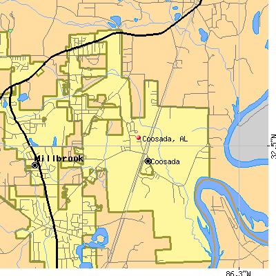 Coosada map