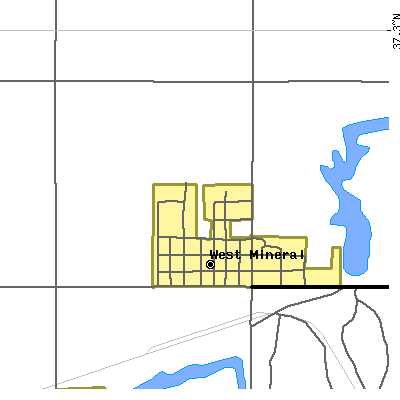 Zip code 66782 close-up map