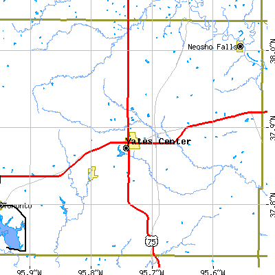 Zip code 66783 close-up map