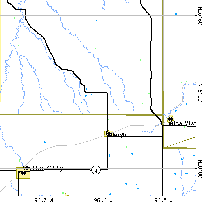 Zip code 66849 close-up map