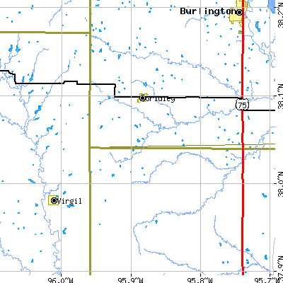 Zip code 66852 close-up map