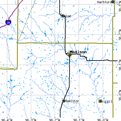 Zip code 66860 close-up map