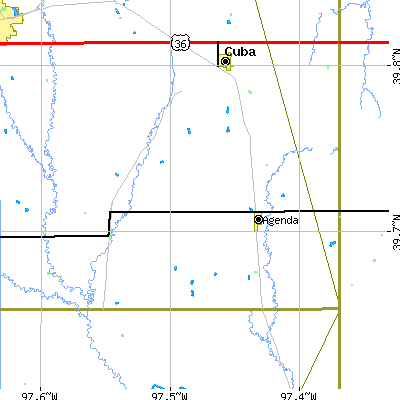 Zip code 66930 close-up map