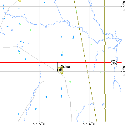 Zip code 66940 close-up map