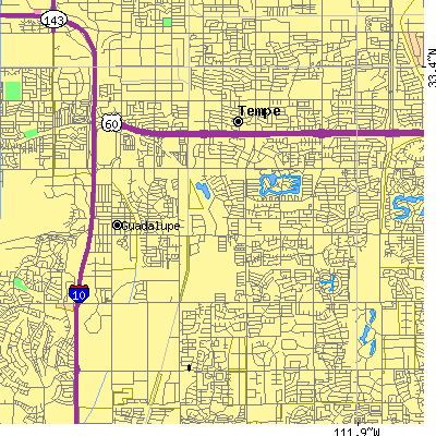 Zip code 85283 close-up map
