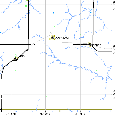 Zip code 66943 close-up map