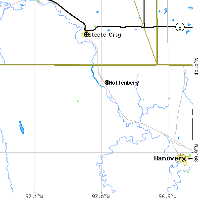 Zip code 66946 close-up map