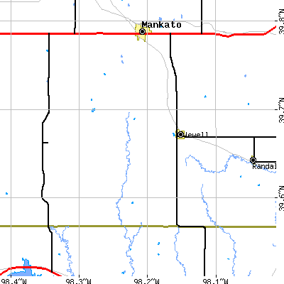 Zip code 66949 close-up map