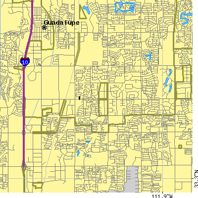 Zip code 85284 close-up map
