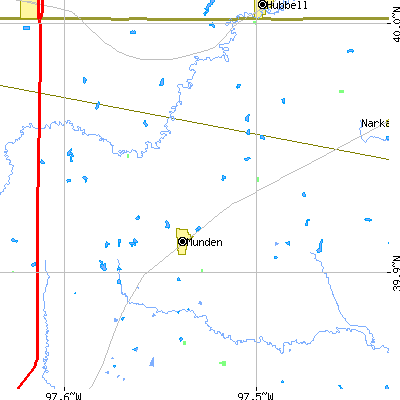Zip code 66959 close-up map